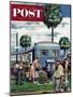 "Trailer Park Garden" Saturday Evening Post Cover, February 2, 1952-Stevan Dohanos-Mounted Giclee Print