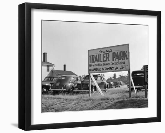 Trailer Park Sign-Marion Post Wolcott-Framed Premium Photographic Print