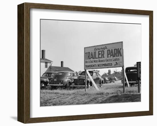 Trailer Park Sign-Marion Post Wolcott-Framed Photographic Print