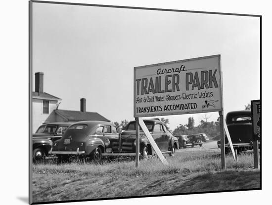 Trailer Park Sign-Marion Post Wolcott-Mounted Photographic Print