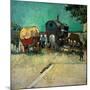 Trailers, Bohemian Encampment in the Vicinity of Arles (Oil on Canvas, 1888)-Vincent van Gogh-Mounted Giclee Print