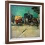 Trailers, Bohemian Encampment in the Vicinity of Arles (Oil on Canvas, 1888)-Vincent van Gogh-Framed Giclee Print