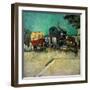 Trailers, Bohemian Encampment in the Vicinity of Arles (Oil on Canvas, 1888)-Vincent van Gogh-Framed Giclee Print