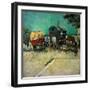 Trailers, Bohemian Encampment in the Vicinity of Arles (Oil on Canvas, 1888)-Vincent van Gogh-Framed Giclee Print