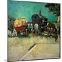 Trailers, Bohemian Encampment in the Vicinity of Arles (Oil on Canvas, 1888)-Vincent van Gogh-Mounted Giclee Print