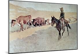 Trailing Texas Longhorns-Frederic Sackrider Remington-Mounted Giclee Print