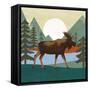 Trailside Animals III-Victoria Barnes-Framed Stretched Canvas