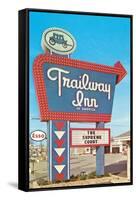 Trailway Inn, Vintage Motel-null-Framed Stretched Canvas