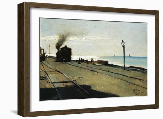 Train, 16 July 1883-Lorenzo Delleani-Framed Giclee Print