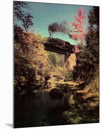 Train #201 East Bound over Bridge 52 on the Abingdon Branch, Virginia-O^ Winston Link-Mounted Art Print