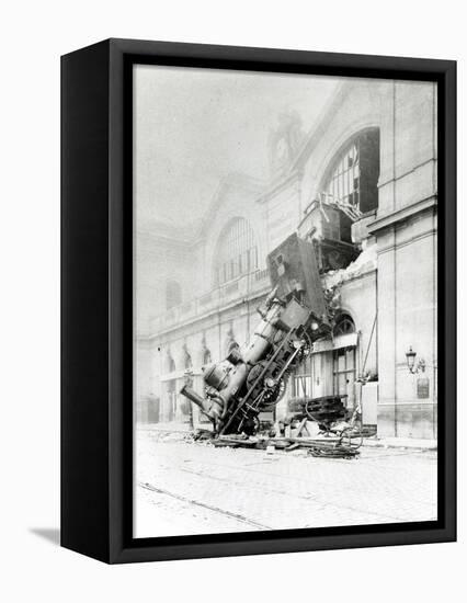 Train Accident at the Gare Montparnasse in Paris on 22nd October 1895-null-Framed Stretched Canvas