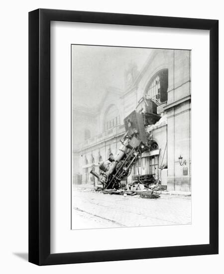 Train Accident at the Gare Montparnasse in Paris on 22nd October 1895-null-Framed Giclee Print