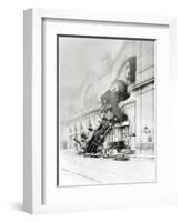 Train Accident at the Gare Montparnasse in Paris on 22nd October 1895-null-Framed Giclee Print