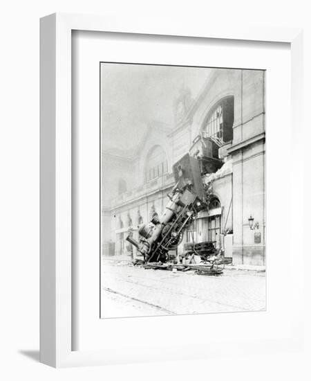 Train Accident at the Gare Montparnasse in Paris on 22nd October 1895-null-Framed Giclee Print