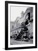 Train Accident at the Gare Montparnasse, Paris, 1895-null-Framed Art Print