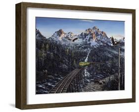 Train and Eagle-Jeff Tift-Framed Giclee Print
