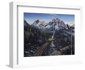 Train and Eagle-Jeff Tift-Framed Giclee Print