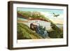 Train and Monoplane, Mt. Tamalpais-null-Framed Art Print