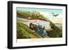 Train and Monoplane, Mt. Tamalpais-null-Framed Art Print