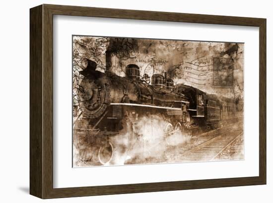 Train Approaching-null-Framed Art Print