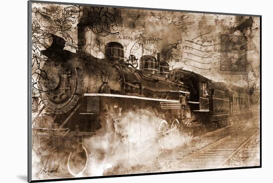 Train Approaching-null-Mounted Art Print