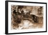 Train Approaching-null-Framed Art Print