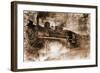 Train Approaching-null-Framed Art Print