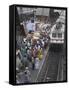 Train Ariving at Crowded Platform in New Delhi Train Station, Delhi, India-Eitan Simanor-Framed Stretched Canvas