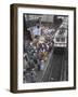 Train Ariving at Crowded Platform in New Delhi Train Station, Delhi, India-Eitan Simanor-Framed Photographic Print