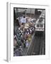 Train Ariving at Crowded Platform in New Delhi Train Station, Delhi, India-Eitan Simanor-Framed Photographic Print