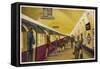Train Arrives at Wood Green Station London-William Mcdowell-Framed Stretched Canvas