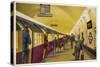 Train Arrives at Wood Green Station London-William Mcdowell-Stretched Canvas