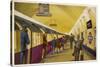 Train Arrives at Wood Green Station London-William Mcdowell-Stretched Canvas