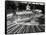 Train Arriving at Switching Station-null-Framed Stretched Canvas