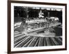 Train Arriving at Switching Station-null-Framed Photographic Print