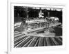 Train Arriving at Switching Station-null-Framed Photographic Print