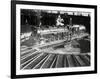 Train Arriving at Switching Station-null-Framed Photographic Print