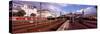 Train at a Railroad Station, Central Station, Hamburg, Germany-null-Stretched Canvas