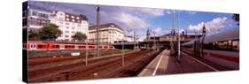 Train at a Railroad Station, Central Station, Hamburg, Germany-null-Stretched Canvas