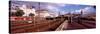 Train at a Railroad Station, Central Station, Hamburg, Germany-null-Stretched Canvas