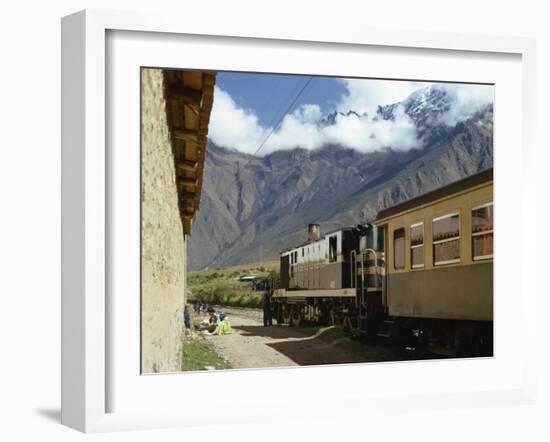 Train at a Stop in the Urubamba Valley in Peru, South America-Sassoon Sybil-Framed Photographic Print