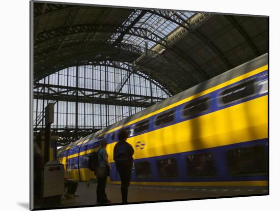 Train at Central Station, Amsterdam, Netherlands-Keren Su-Mounted Photographic Print