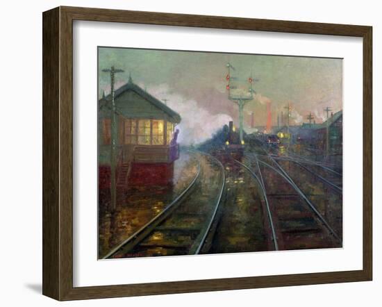 Train at Night C.1890-Lionel Walden-Framed Giclee Print