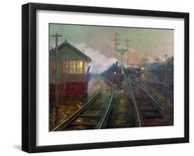 Train at Night C.1890-Lionel Walden-Framed Giclee Print