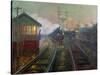 Train at Night C.1890-Lionel Walden-Stretched Canvas