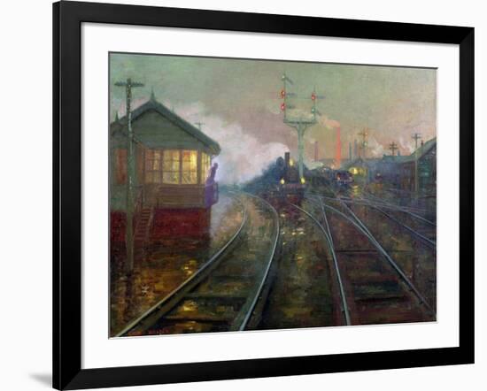 Train at Night C.1890-Lionel Walden-Framed Giclee Print