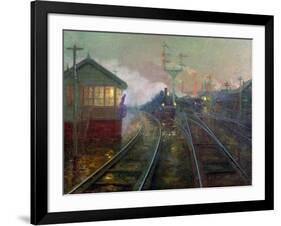 Train at Night C.1890-Lionel Walden-Framed Giclee Print