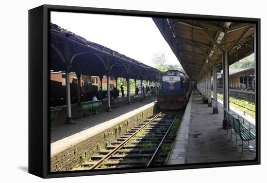 Train at Platform, Kandy Train Station, Kandy, Sri Lanka, Asia-Simon Montgomery-Framed Stretched Canvas