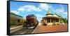 Train at railway station, New Hope, Bucks County, Pennsylvania, USA-null-Framed Stretched Canvas