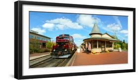 Train at railway station, New Hope, Bucks County, Pennsylvania, USA-null-Framed Photographic Print